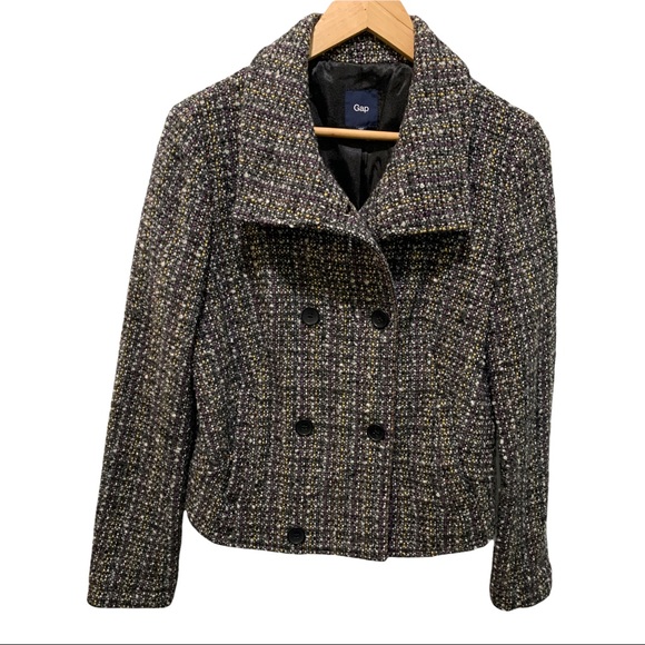 GAP Jackets & Blazers - GAP MULTI-COLORED TWEED WOOL BLEND LS FULL BUTTON FRONT BLAZER JACKET SIZE SMALL